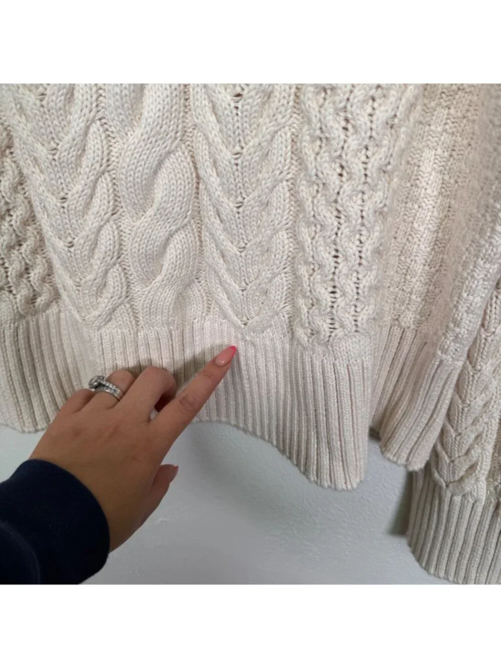 Everlane The Cable Sweater Everyday Organic Cotton Boxy Crewneck Fisherman Small - Picture 10 of 15